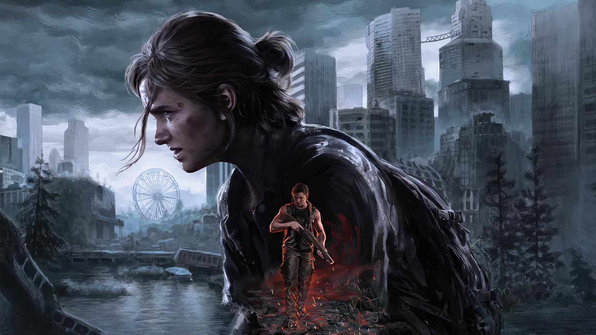 Ellie aiming a bow in a dark environment in The Last of Us Part II